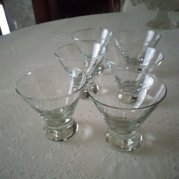 🆕 6 Vintage, MCM, Atomic, Dessert, Cocktail Martini, Flared, Wide, NWOT - Picture 8 of 9